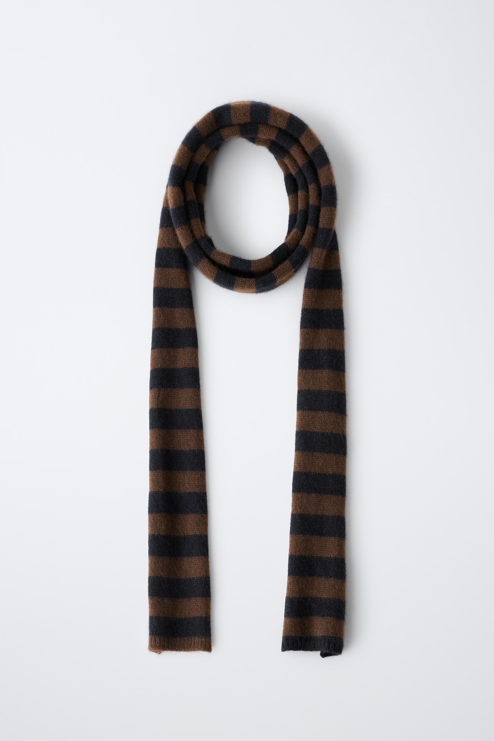 0FR. PARIS X ZARA 100% CASHMERE STRIPED SCARF